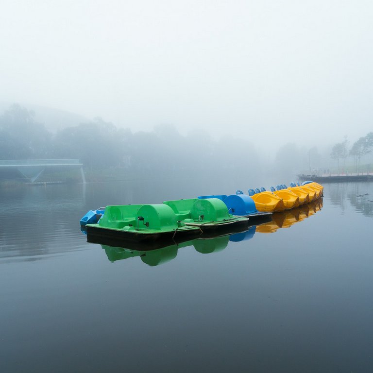 Sheila Gatehouse - Paddle Boats in the Mist